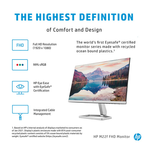 HP M22f computer monitor 54.6 cm (21.5 HP M22f computer monitor 54.6 cm (21.5